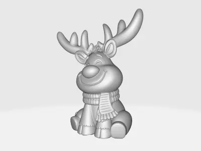 Cute Rudolph Reindeer Christmas Reindeer Holiday Ornament 3D print model