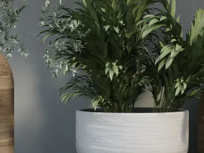 Interior vertical green partition set 249 3D model