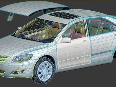 Toyota Aurion 2007 - 2011 with engine and bumpers support  3D model