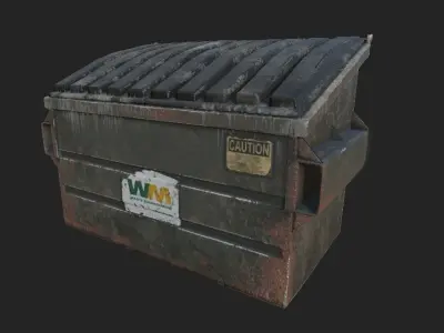Dumpster garbage  Low-poly 3D model