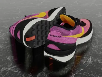 Nike 3D Shoes - Pink - Yellow - NSW-WFFL1 Series Low-poly 3D model
