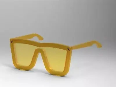 Goggles gold sunglasses Free 3D model