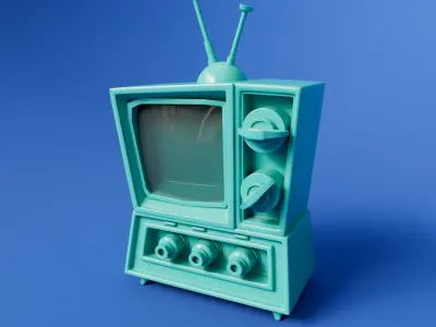 Stylized Retro TV - Low Poly Game Ready 3D Model Low-poly 3D model