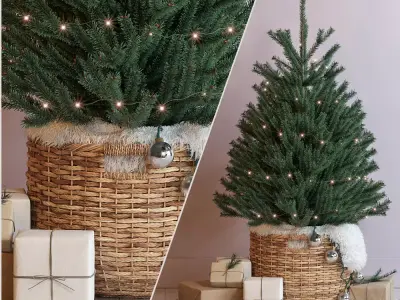 Christmas tree decorative set 3D model