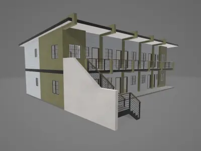 Game-Ready Studio Apartment Complex Low-poly 3D model