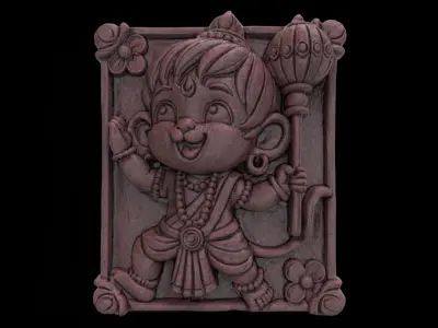 cute hanuman 3dmodel cnc carvings  3D print model