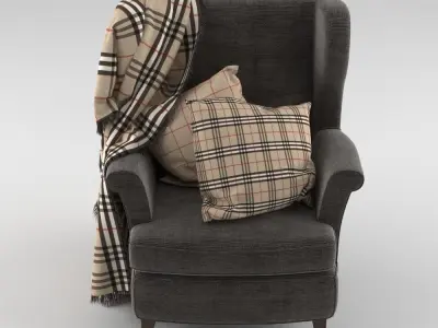 Armchair with Blanket 3D model
