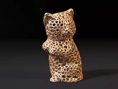 Cat Voronoi 3D print model