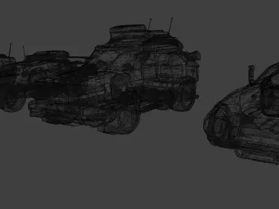 Stylized Sci-Fi Cars Low-poly 3D model