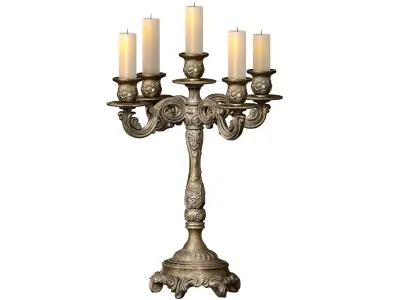 Bronze Tabletop Antique Metal classic Candlestick Candelabra 3D model