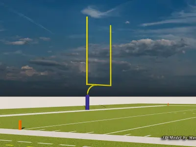 American Football Field-NFL  version Low-poly 3D model