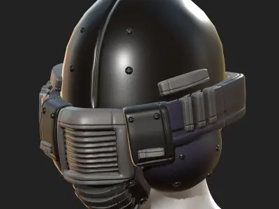 Helmet plastic mask protection Low-poly 3D model