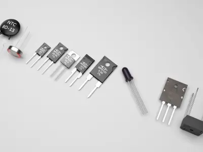 Electronic Components Set 3D model