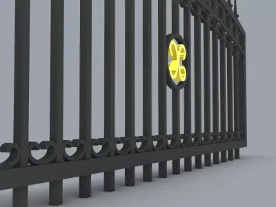 Royal Luxury Iron Fence Gate PM 3D print model