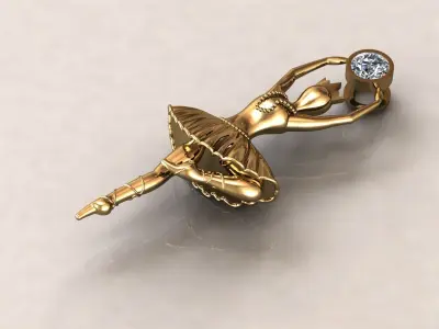  ballerina pendant 25 3D print model