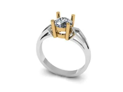  simple solitair ring for womens 3D print model