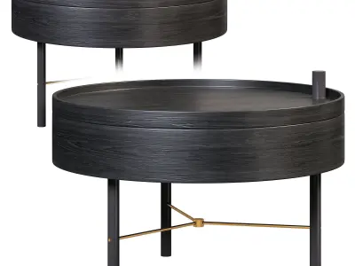 Modern Round Wood Rotating Tray Coffee Table By Homaryt 3D model