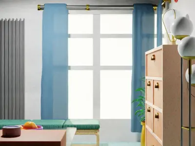 Modern Room with simple decoration 3D Model Interior Design Low-poly 3D model