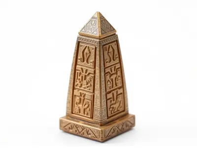 Miniature Hieroglyphic Obelisk Sculpture model pack Low-poly 3D model