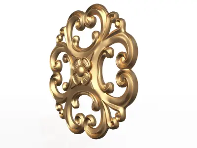 Rosette Carved Decoration CNC 024 Low-poly 3D model