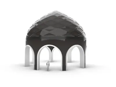 Dome Temple Diamond Pattern 3D model
