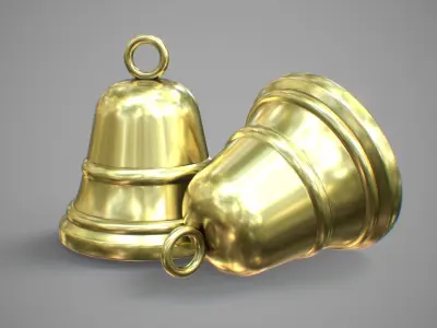 Golden Christmas Bell 3D model