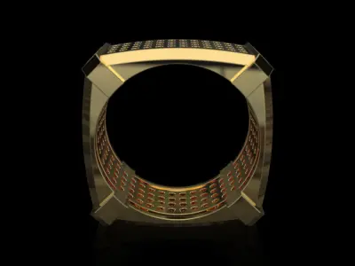 The ring with small diamonds 3D print model