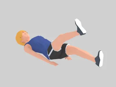 Scissors  Exercise Woman Animation Low-poly 3D model