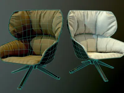 Chair a swivel Low-poly 3D model