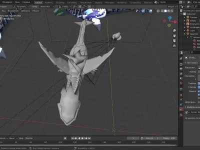 Dragon shark Low-poly 3D model