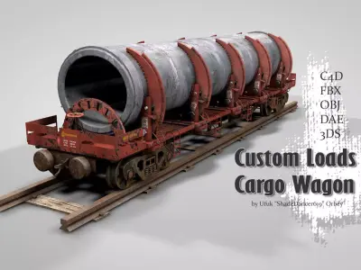 Custom Loads Cargo Wagon 3D model