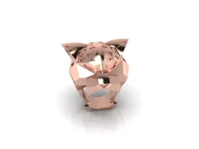Faceted Panther Ring Free 3D print model