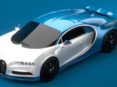 Bugatti Chiron Sport 2021 Blue White 3D model