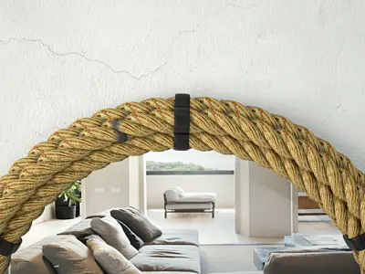 Rope Framed Industrial Mirror 3D model