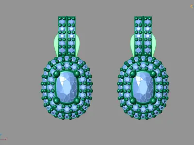 Mini Set Ring Pendant Earrings STL 3DM Womens Jewelry 3D print model