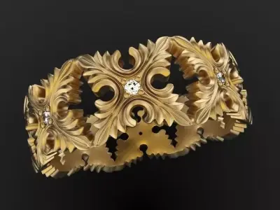 Baroque Ornaments Ring 3D print model