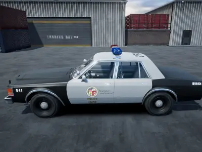 80s Police car unity asset Low-poly 3D model