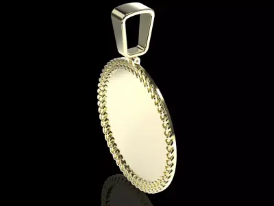 Cuban link pendant 2 inch diameter 3D print model