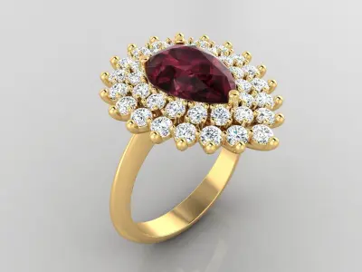 Ring M40 The luxury female ring with gems wedding 3D print model