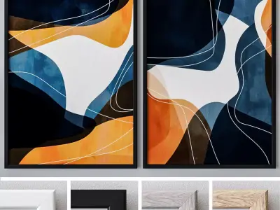 Set of large wall paintings  538 3D model