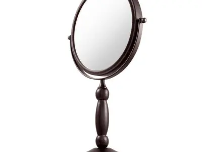 Two Sided Magnification Swivel Makeup Mirror 3D model