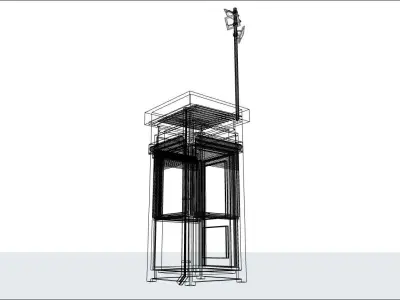 container guard booth 125cm x 125cm  3D model