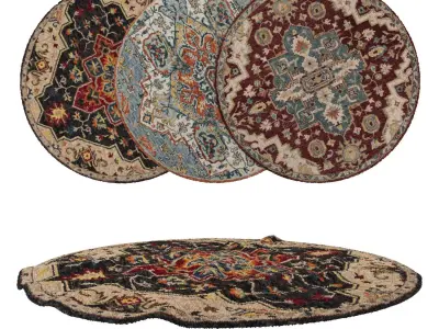 Round Rug Set 20 3D model