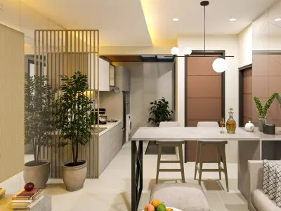 Full House Interior Design Low-poly 3D model