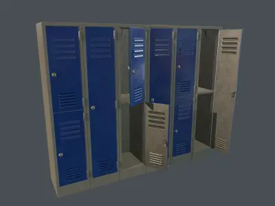 Metal Locker PBR Game Ready Low-poly 3D model