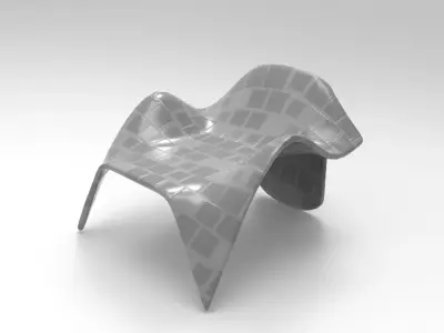 Okina Chair Low-poly 3D model