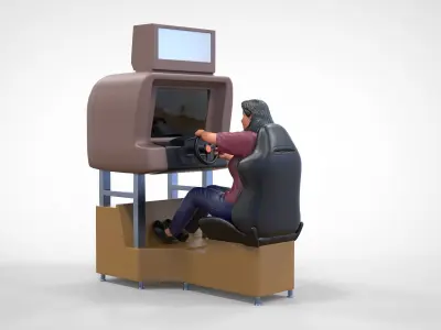 N2 Female player on Arcade Game 3D print model