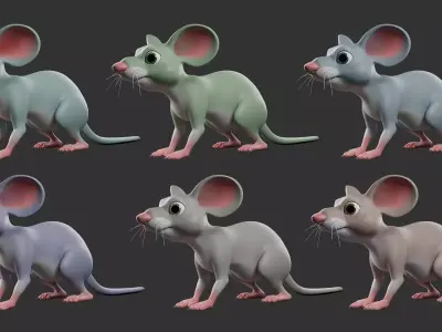 Mouse Stylize II Cartoon Low-poly 3D model