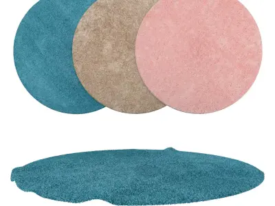 Round Rug Set 1 3D model