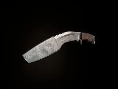 Kukri Knife low poly 3d model Low-poly 3D model